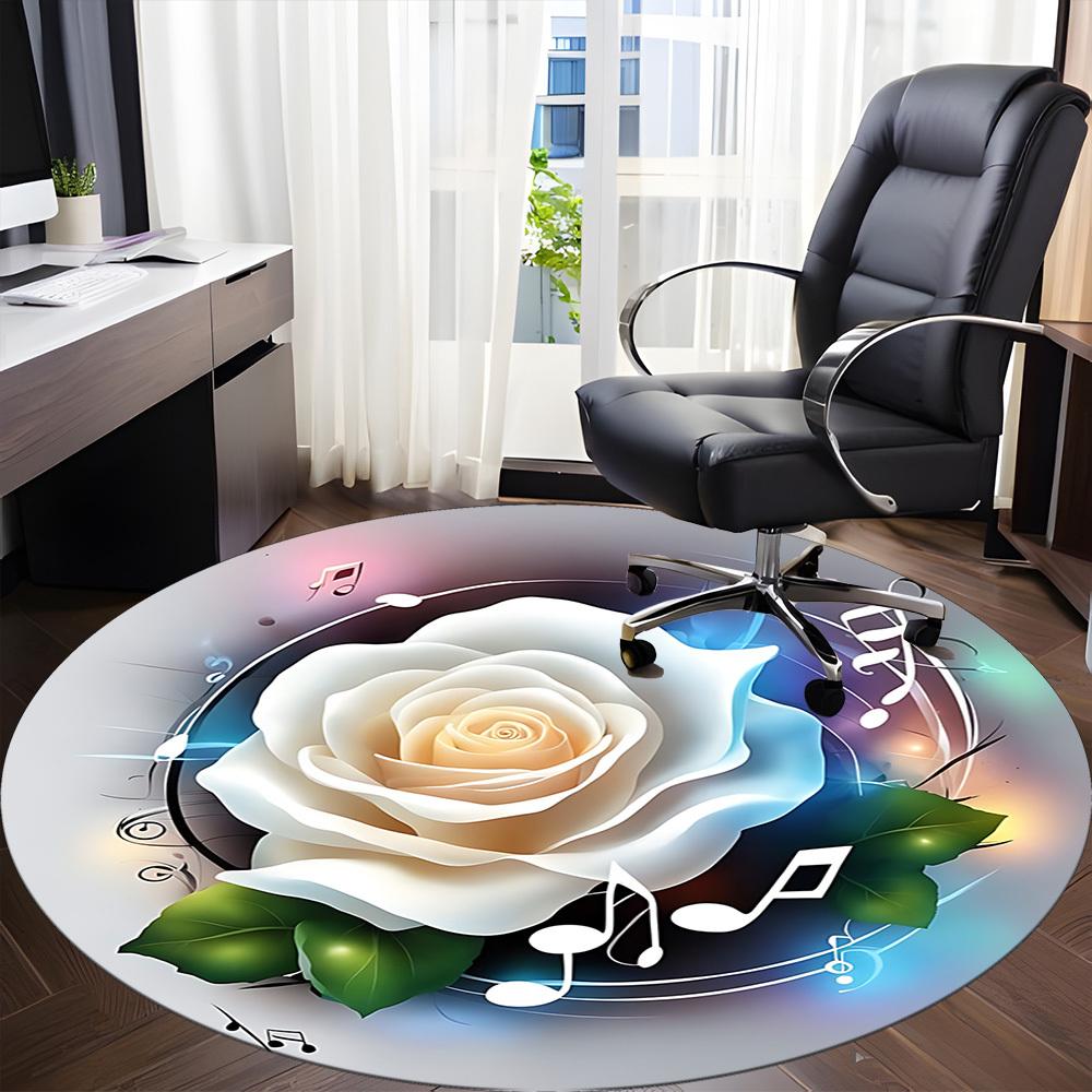 1pc Rose Music Chair Carpet for Office - Durable, Ideal for Chair Mats, Stylish & Functional Decorative Rug Yy260130026