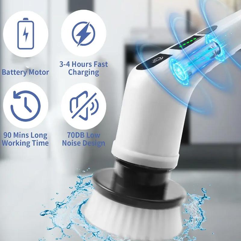 7-in-1 Electric Cleaning Brush Multifunctional Kitchen Bathroom Cleaning Brush Rotary Wireless Electric Spin Cleaning Machine