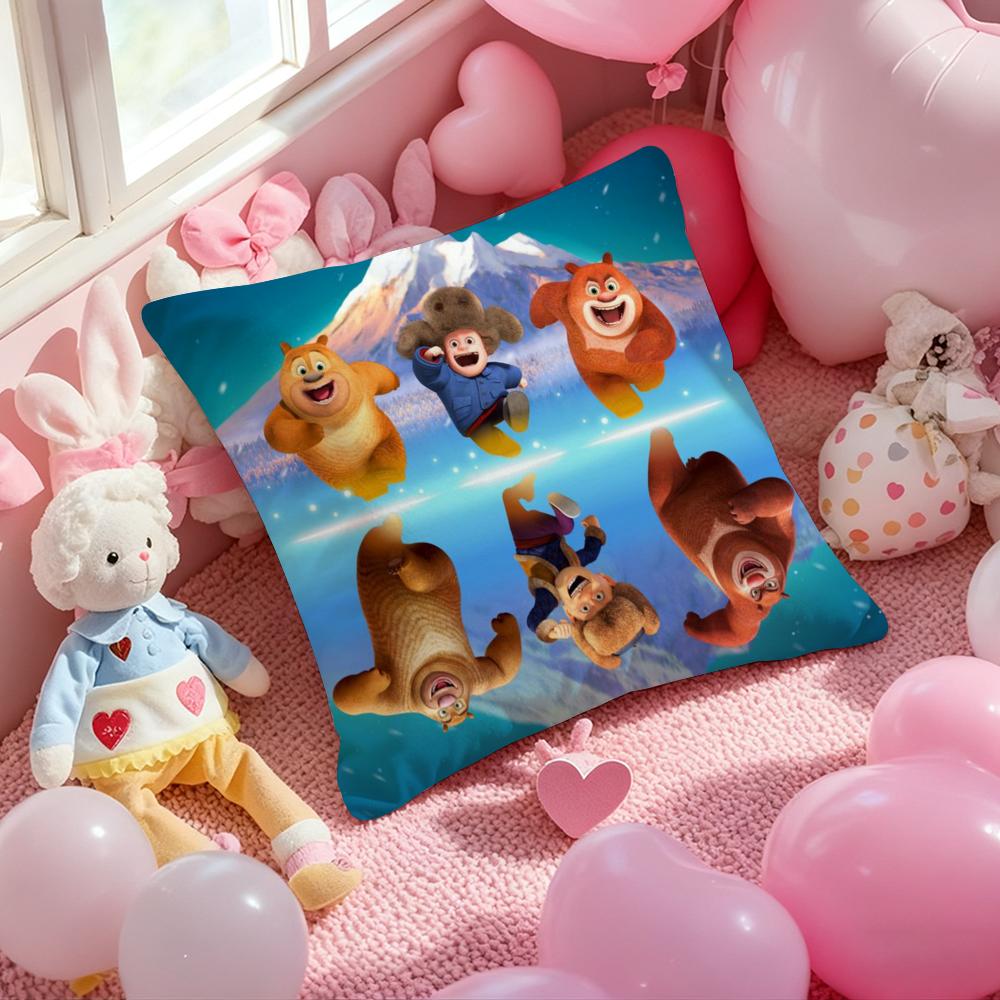 Anime B-Boonie B-Bears Cushion Cover Pattern Printed Pillowcase for Living Room Sofa Cushion Cover & Bedroom Decor