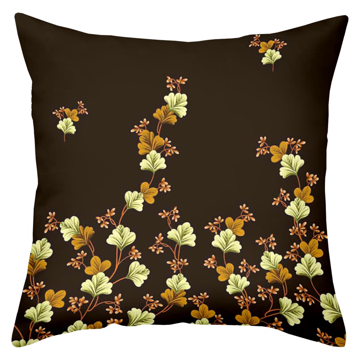 

1 шт. - 2D плоская печать Цветочный узор Черные декоративные подушки для дивана Комплект Наволочка из полиэстера, декоративная наволочка для подушки на диван 45x45cm