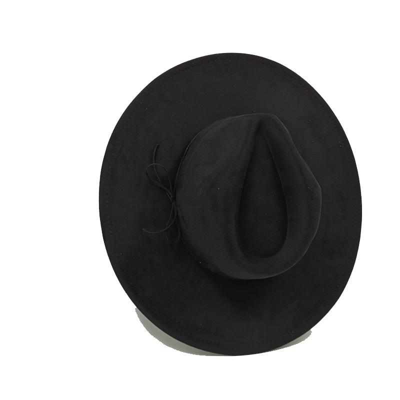Cappello a Cilindro Piatto Rotondo 9,5 cm in Scamoscio Uomo Donna Cappello da Cowboy Western Cappello Fedora per Feste e Palco Design Autostile Stile Etnico Cappello Superiore