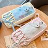 Duoduo Star Musical Note Pencil Case - Large Capacity Canvas Bag for Junior High Girls' Stationery