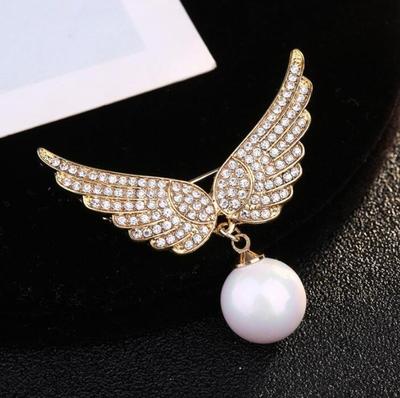 1 Stück Exquisite Engelsflügel Broschen für Damen Herren Mode Strass Flügel Anstecker Schmuck Trendige Accessoires Party Geschenke