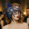 Gradient Color Lace Masquerade Mask Carnival Feather Masquerade Mask  Cosplay Festival Party