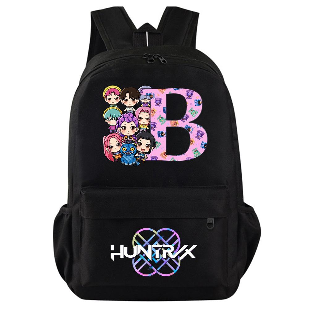 26 English Letter Kpop Demon Hunters Printed Backpack for Teenager Student Girl Boy Bookbag Schoolbag Women Large Capacity Travel Bag Kid Gift Rucksak