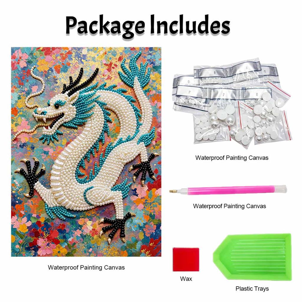 Chinese Dragon Pearl Painting 5D DIY Rhinestone Embroidery Handmade Art Decor Creative Gift for Home Interior Decoration