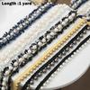 Beads Decoration Ribbon Edge Gold White Edge Trim Applique Trim Fabric Trim  Craft Projects