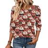 Women's Fashion Three-Quarter Sleeve Crewneck T-Shirt Casual Top for Everyday Wear