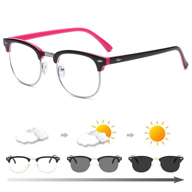 Hyperopia Diopter SPH 0 +0.5 +1 +1.5 +2 +2.5 +3 +3.5 +4 +4.5 +5 +5.5 +6.0 Half Metal Frame Photochromic Finished Reading Glasses
