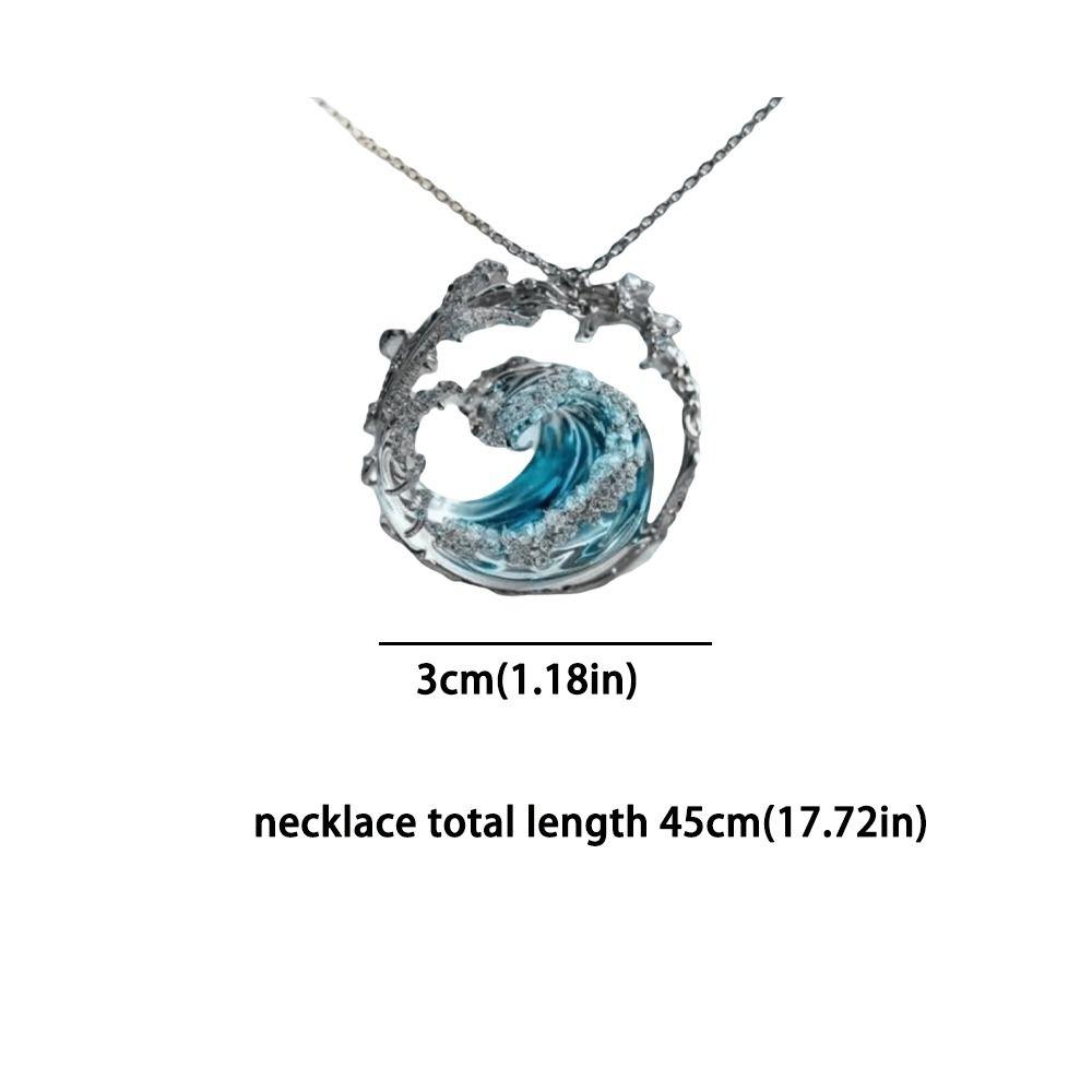 Elegante Collana con Ciondolo Onda Stile Oceano Vuota Leggero Lusso Giuramento Marino Collana Creativa Choker Gioielli Spindrift Regali per le Feste