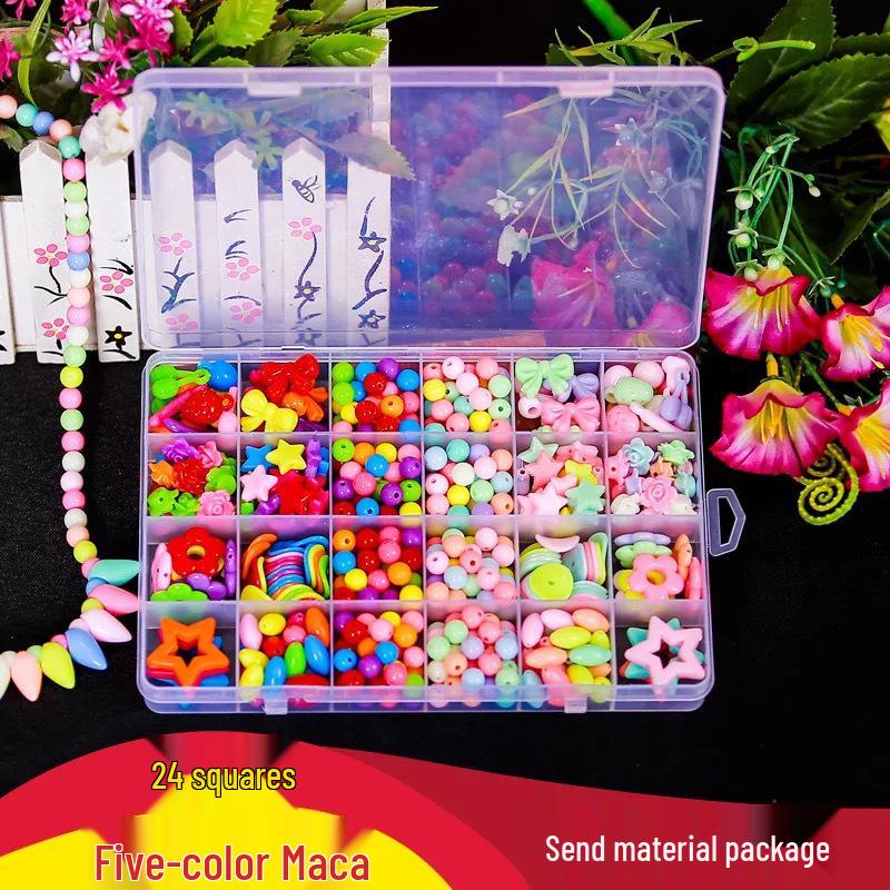 24-Grid DIY Kids' Beading Toy: Amblyopia Correction & Educational Stringing Kit