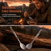 2 Pcs With Bottle Opener Pure Titanium Spork With Tail Hook Outdoor Spork  For Hiking