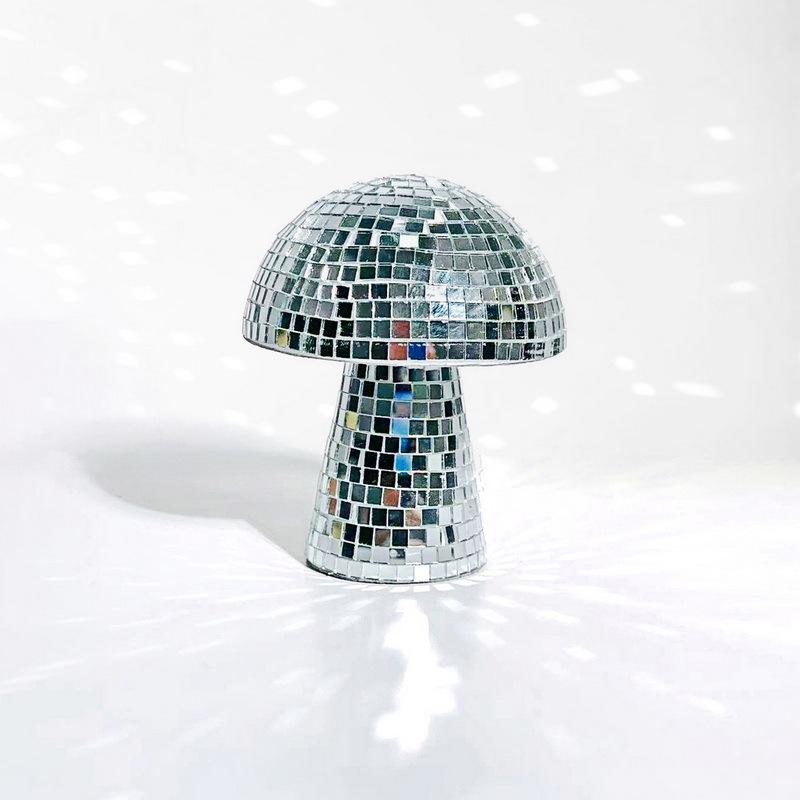 Reflective Mushroom Disco Ball Glass Ornament