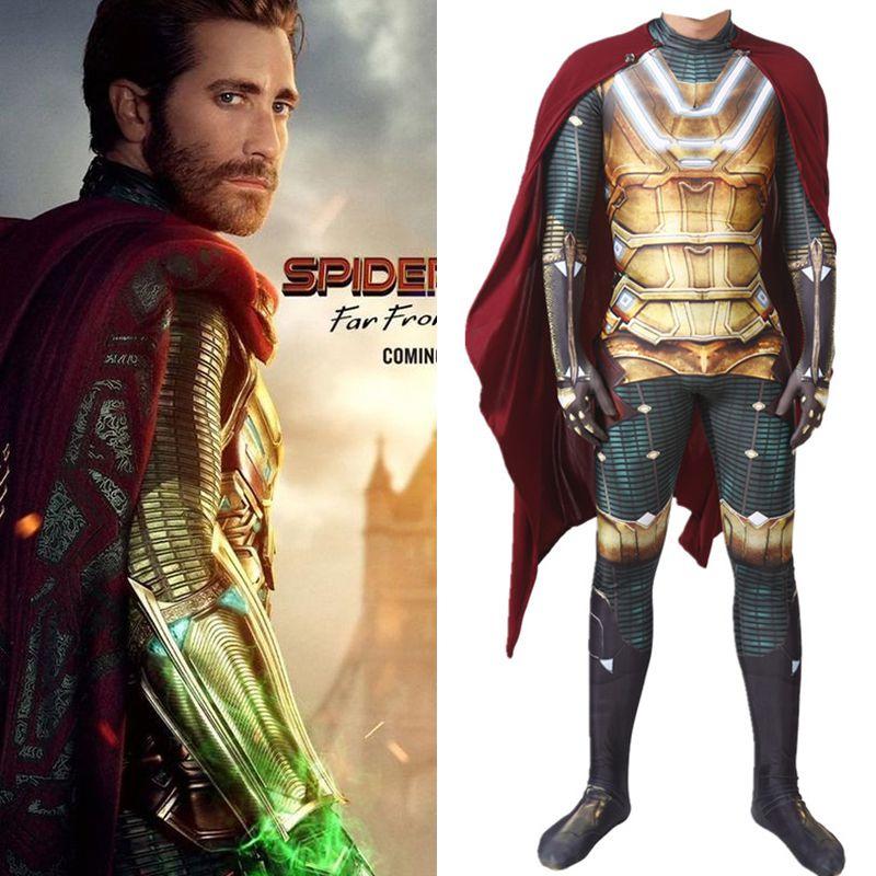 Spider-man Far From Home Mysterio Costume With Detailed Jumpsuit And Cloak**