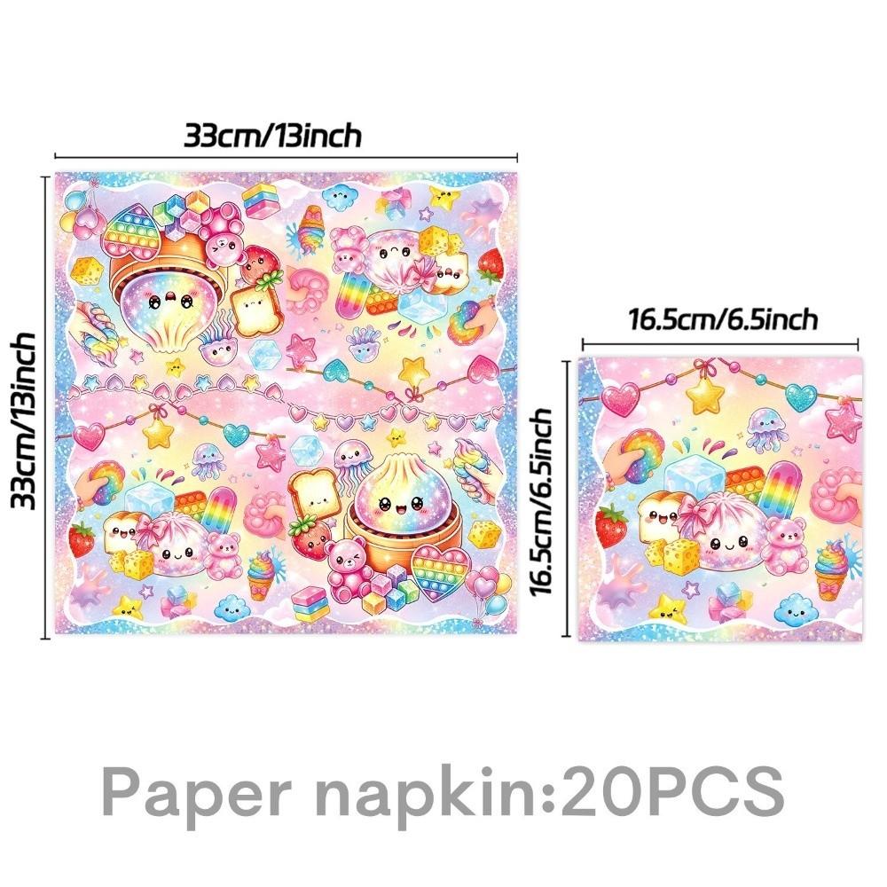 Cartoon Baozi Party Decor Set Squeeze Theme Cake Toppers New Birthday Banner Kits For Boys Girls