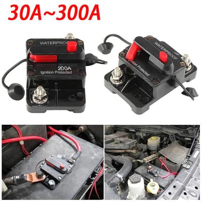 30A 40A 50A 60A 70A 80A 100A 120A 150A 200A 250A 300A AMP Circuit Breaker Fuse Reset 12-48V DC Car Boat Waterproof Manual Reset