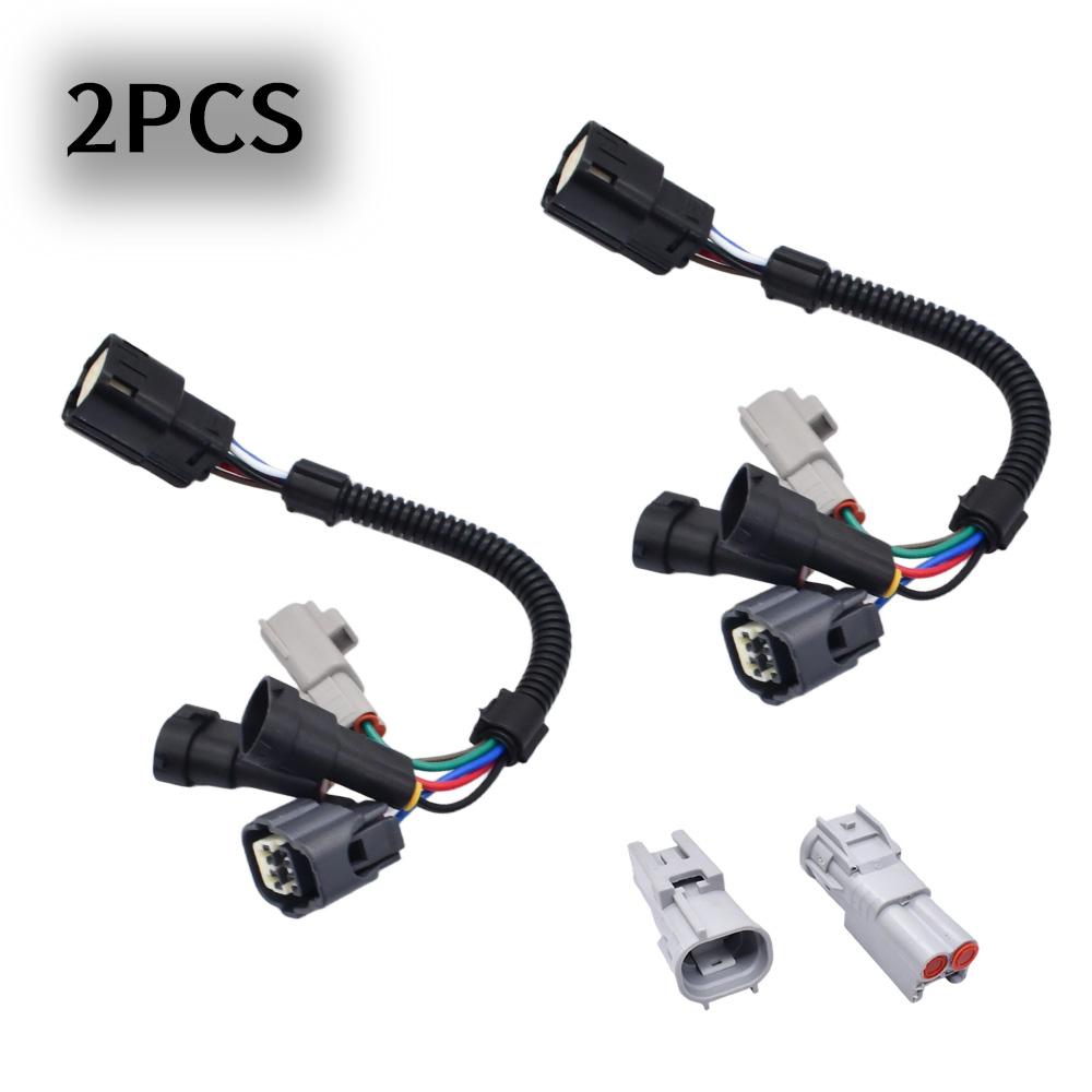 1 Pair Black Headlight Conversion P-N-P Wire Harness Adapters for Toyota Tacoma 2016-2023 Compatible Vehicle Fit 2pcs