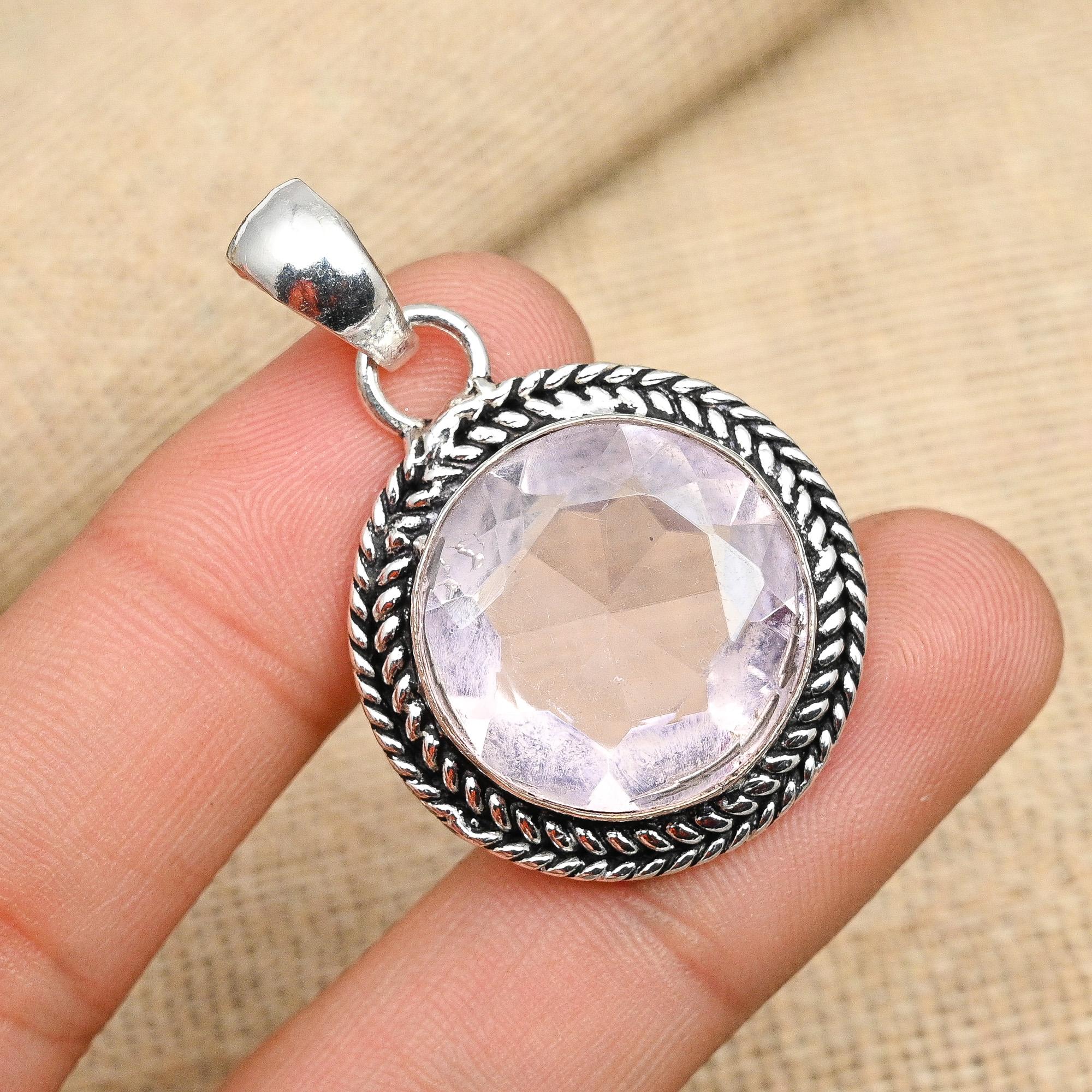 

Прекрасный розовый кунцитовый драгоценный камень ручной работы из стерлингового серебра 925 пробы для нее