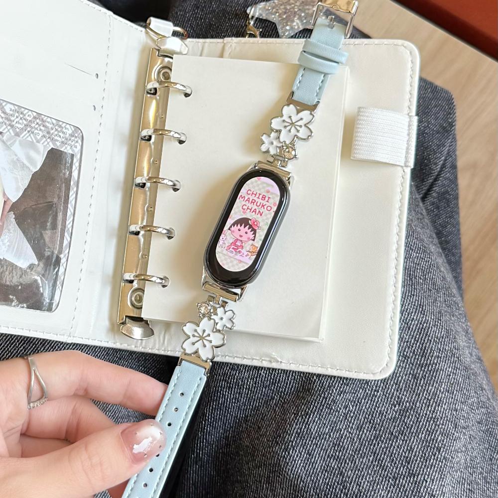 Δερμάτινο Λουράκι με Διαμάντια για Xiaomi Mi Band 10 9 8 Βραχιόλι για Xiaomi Mi Band 8 9 Pro/Redmi Watch 4 5 6 NFC Αθλητικό Λουράκι