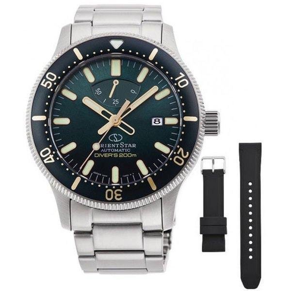 

Orient RK-AU0307E (СПОРТИВНА 200-метрова водонепроникна модель водолаза (ISO) Силіконова стрічка) Круглий годинник срібний
