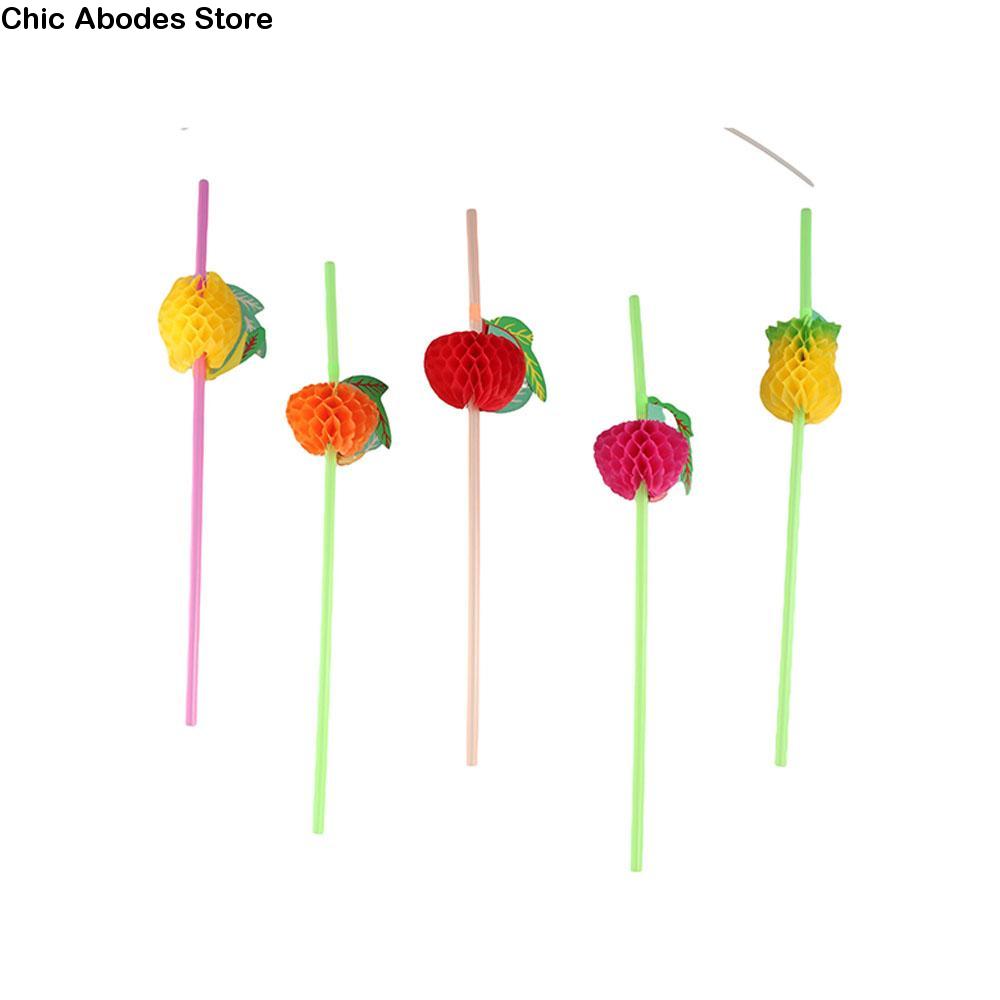 

Creative Theme Straw Party Assorted Decoration Paper Fashion Pool Straws Cocktail Drinking Fruit різнокольоровий