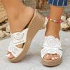 Female Sandals Hemp Wedge Mujer Platform Sandals Summer New Women Wedges Leather Pu Casual Sandale Woman Footwear Slippers