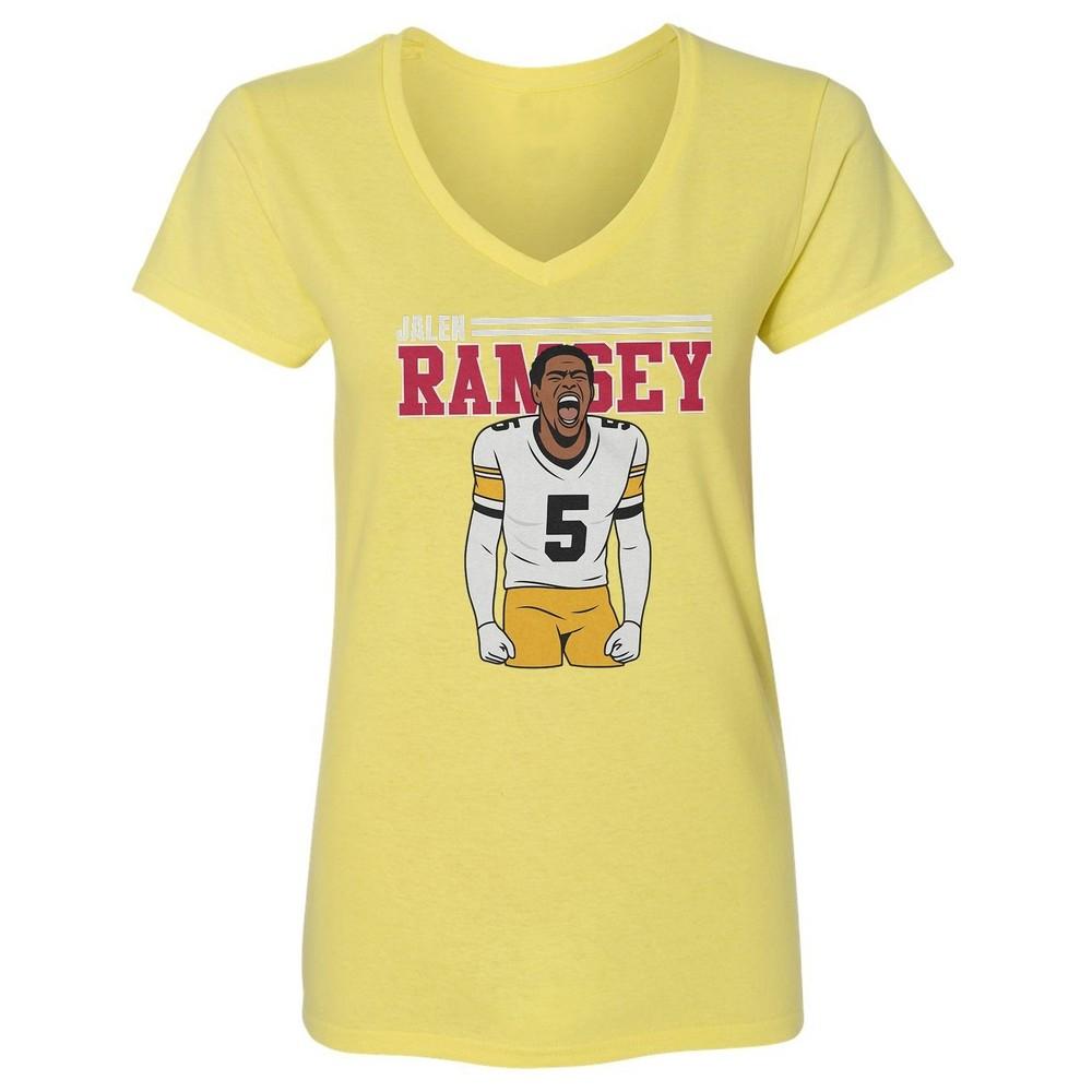 Jalen Ramsey Scream Graphic- Pittsburgh Fans Inspired Ladies  V-Neck Tshirt Unisex T-Shirt XXL