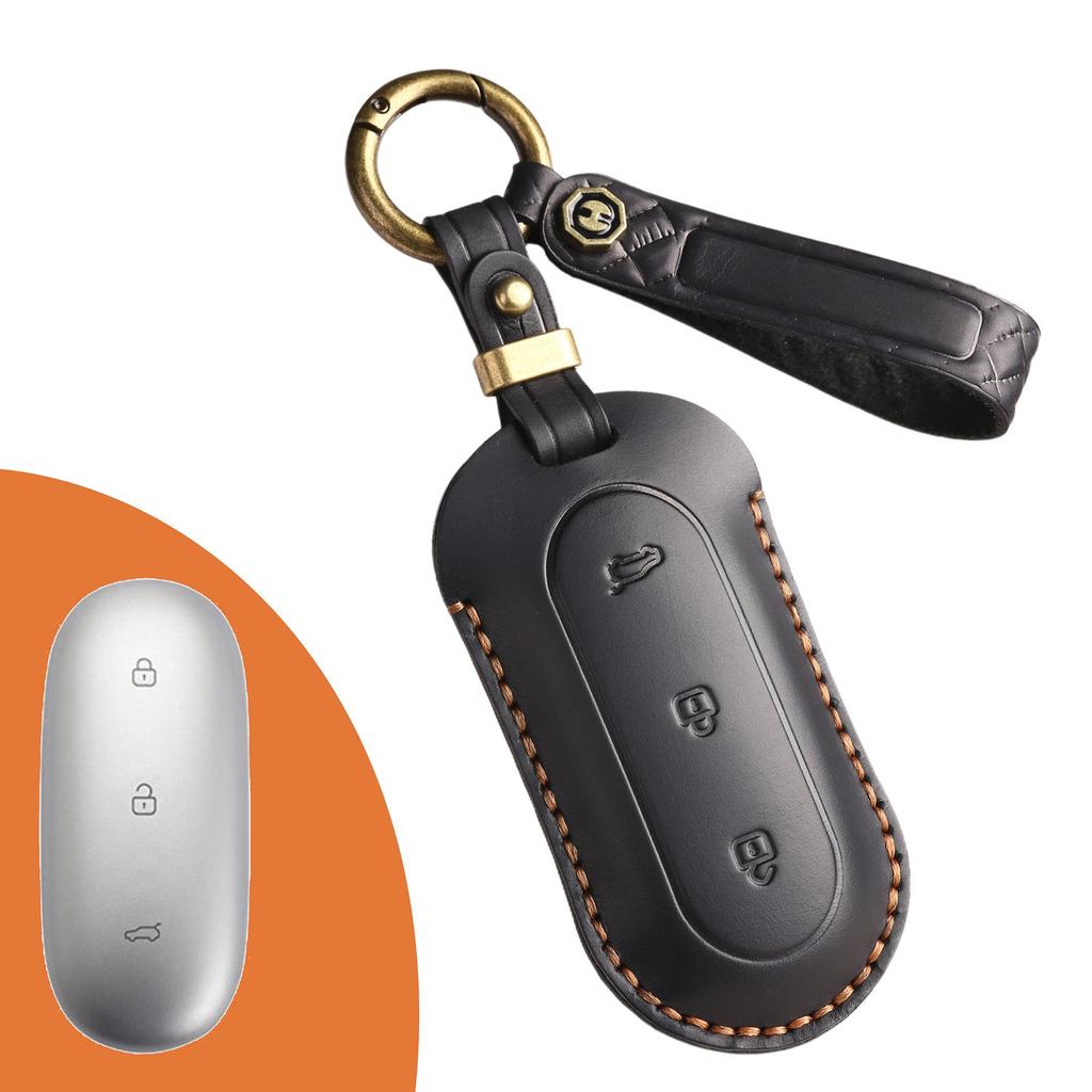 Retro Genuine Leather Car Key Cover for L7, L8, L6, L9 Models