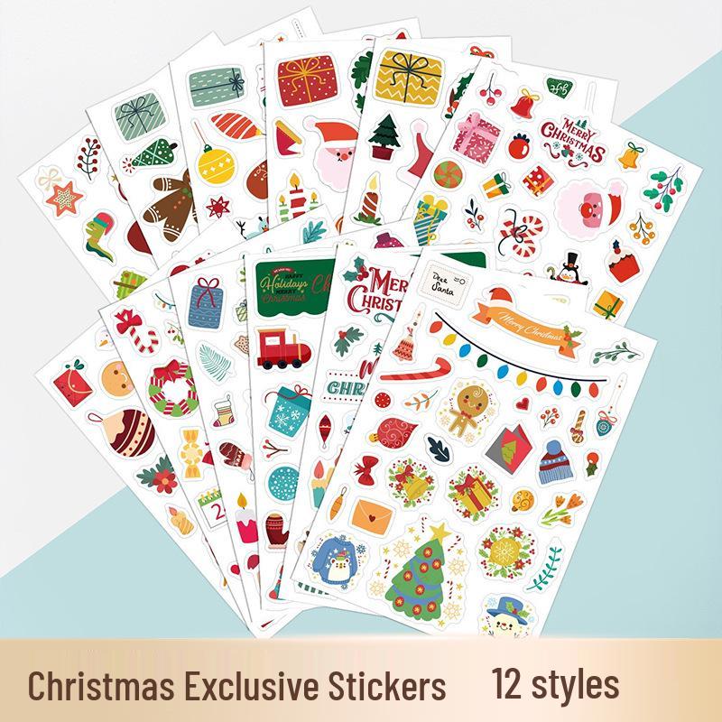2025 Christmas Cartoon Stickers: Santa, Tree, Snowflake for Notebook, Fridge, Suitcase - Limited Edition