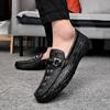 Crocodile Pattern Loafers Shoes Men 2024 Spring Clasicc Comfy Man Flat Moccasin Fashion Shoes Men Slip-on Boat Shoes Casual Shoe
