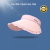 Sweetheart Ice Silk Wide-Brim Lace Sun Hat Breathable Open-Crown Visor With Uv Protection For Travel