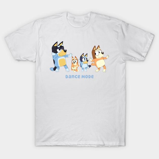 

Men Black Print T-shirt Bluey Dance Mode No-Cut Transfer Paper Print Cotton Tshirt S
