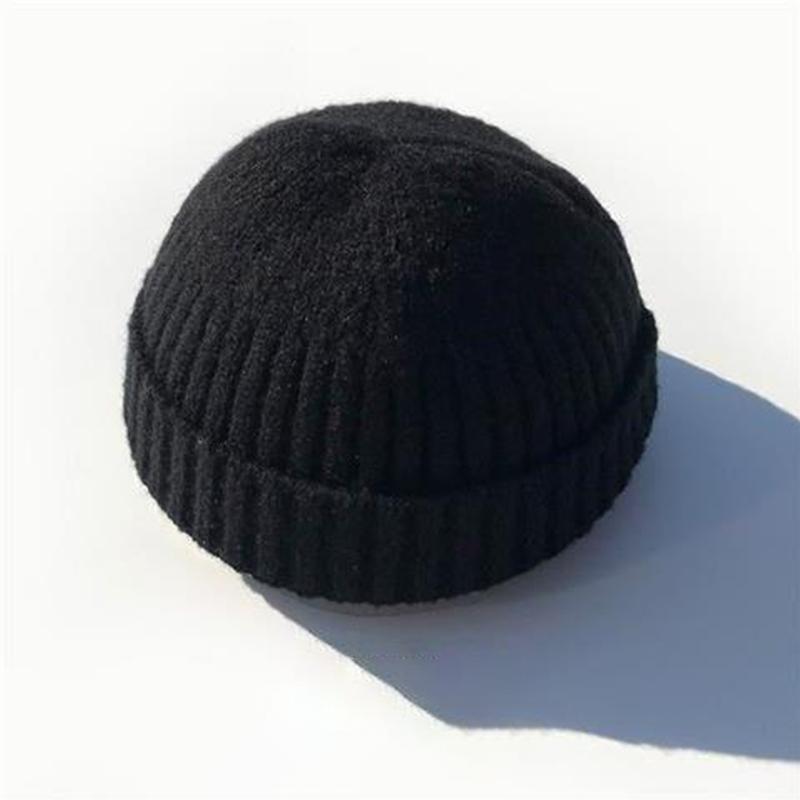 Unisex Strickmütze Vintage Hip Hop Einfarbig Gestrickte Mütze