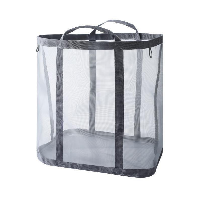 Large Capacity Wall-Mounted Foldable Mesh Laundry Hamper for Bathroom
