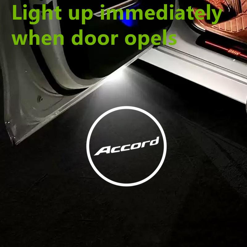 2PCS Car Door Welcome Light HD Wireless Projector Lamps Accessories For Honda Accord 10th 9th 2019 2020 2021 2022 2023 2024 ahw256