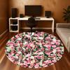 1pc Floral Wall Rose Garden Round Chair mat Area Rug - Non-Slip, Floor Mat for Office, Bedroom, home decor Christmas Gift p0811305