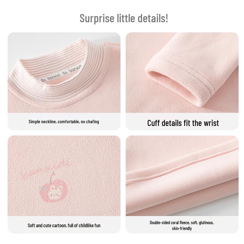 Banxidi Kids Fleece-Lined Thermal Cartoon Long-Sleeve Tee