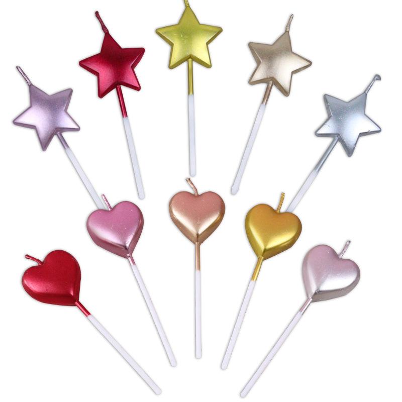 Birthday Candles, Five-pointed Star Rich Golden Candles, Small Love Candles, Independent Birthday Cake Candles