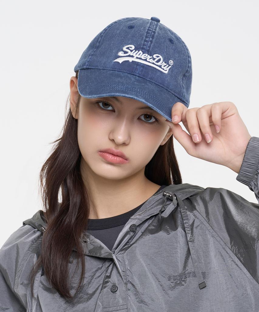 Syupeodeulai Vintage Logo Pigment Ball Cap Gray Blue Sdugqyq02Gbl