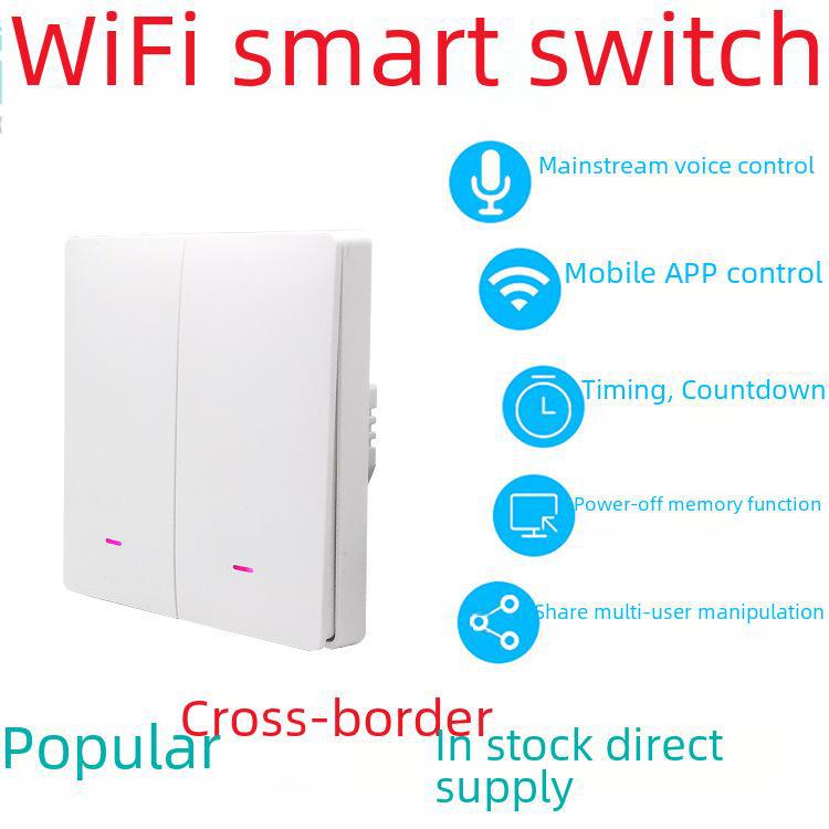 Longspu 86-Type WiFi Smart Switch: Pojedynczy przewód fazowy/neutralny, przełącznik ścienny zgodny ze standardem Graffiti
