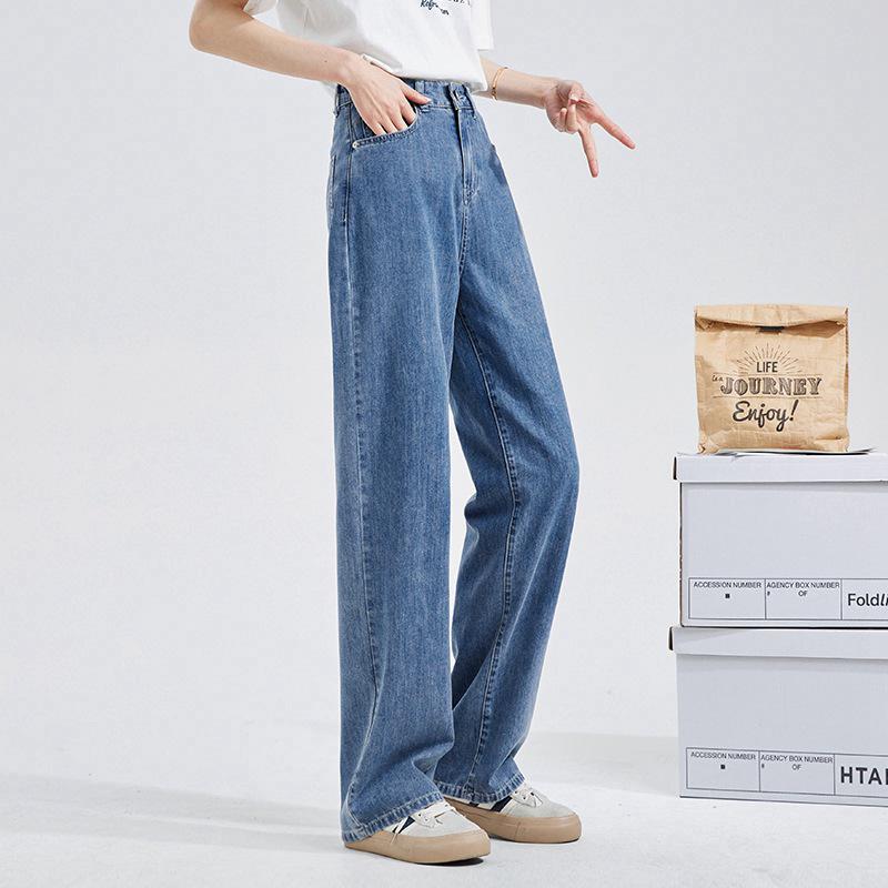 Korean High-Waist Loose Straight-Leg Jeans for Women - Summer/Autumn 2022