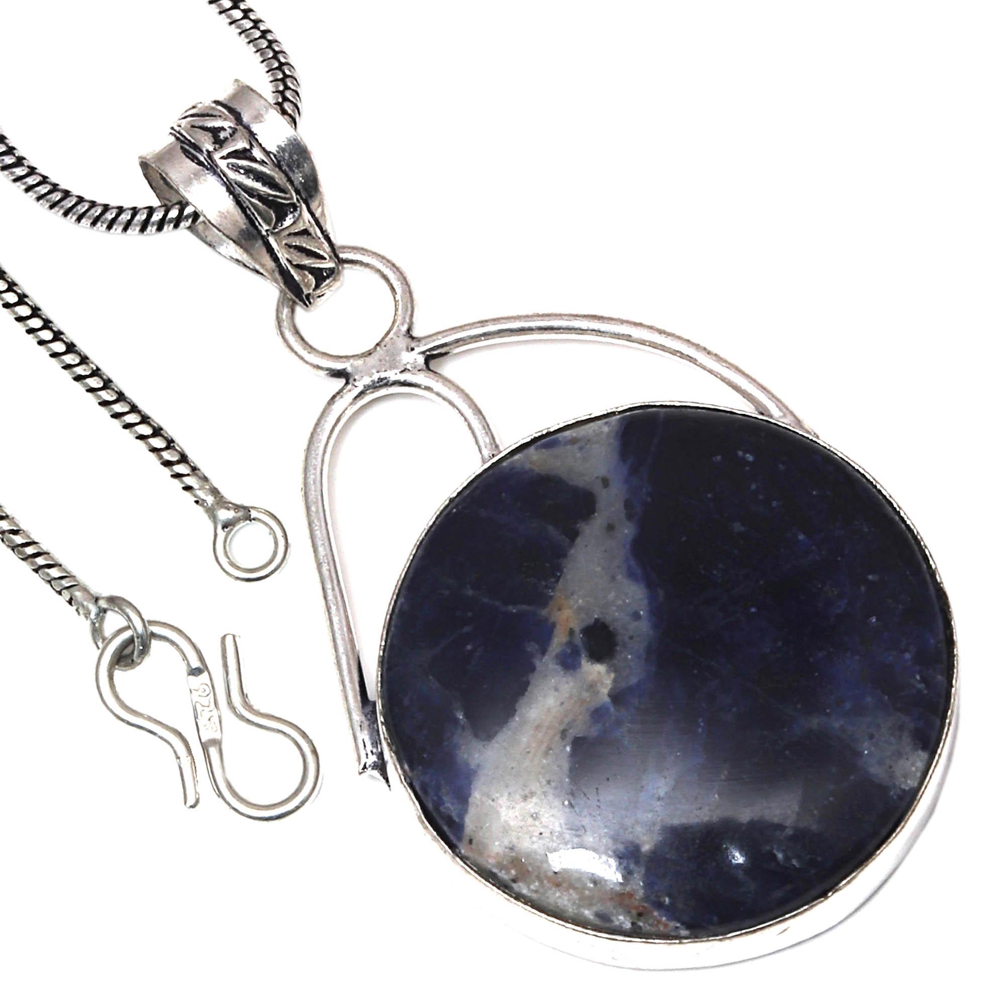 

Pendant Sodalite Gemstone Valentine Day Ethnic Silver Jewelry 2