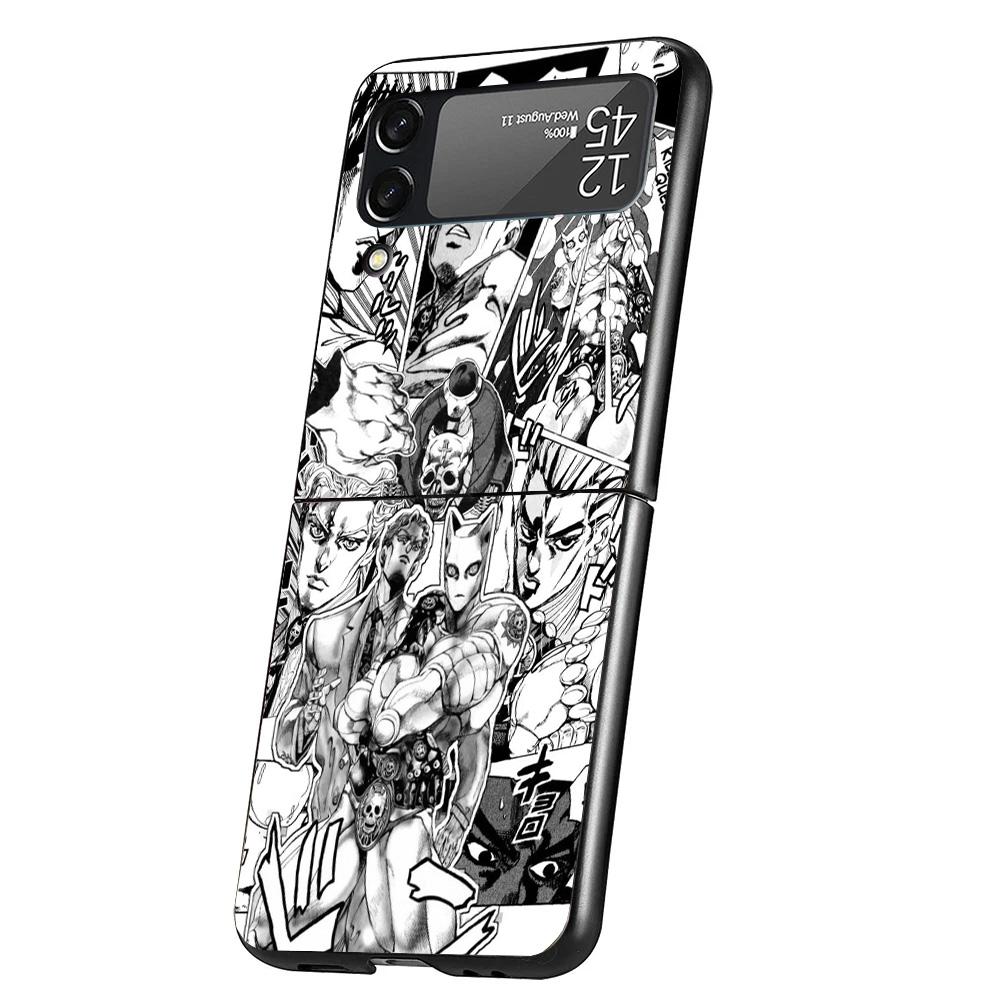 

JoJo Kira Yoshikage Killer Queen Cover Phone Case For Samsung Galaxy Z Flip 7 6 5 4 3 5G Flip7 Flip6 Flip5 Flip4 Flip3 Black Fun Samsung Z Flip 5