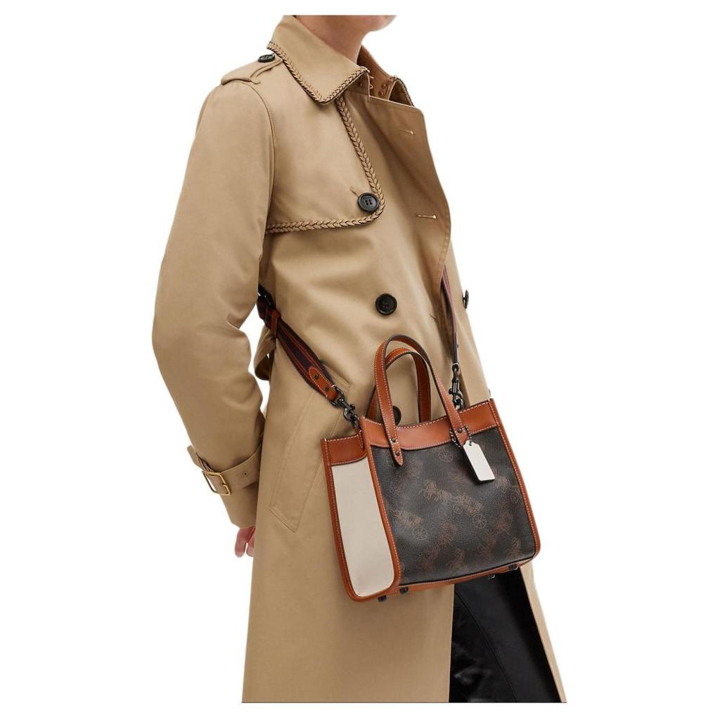 Coach Field 22 Classic Horse And Carriage Magnetic Snap Canvas And Leather Tote Bag Women Tote Bags Brown CM708-V5W9N