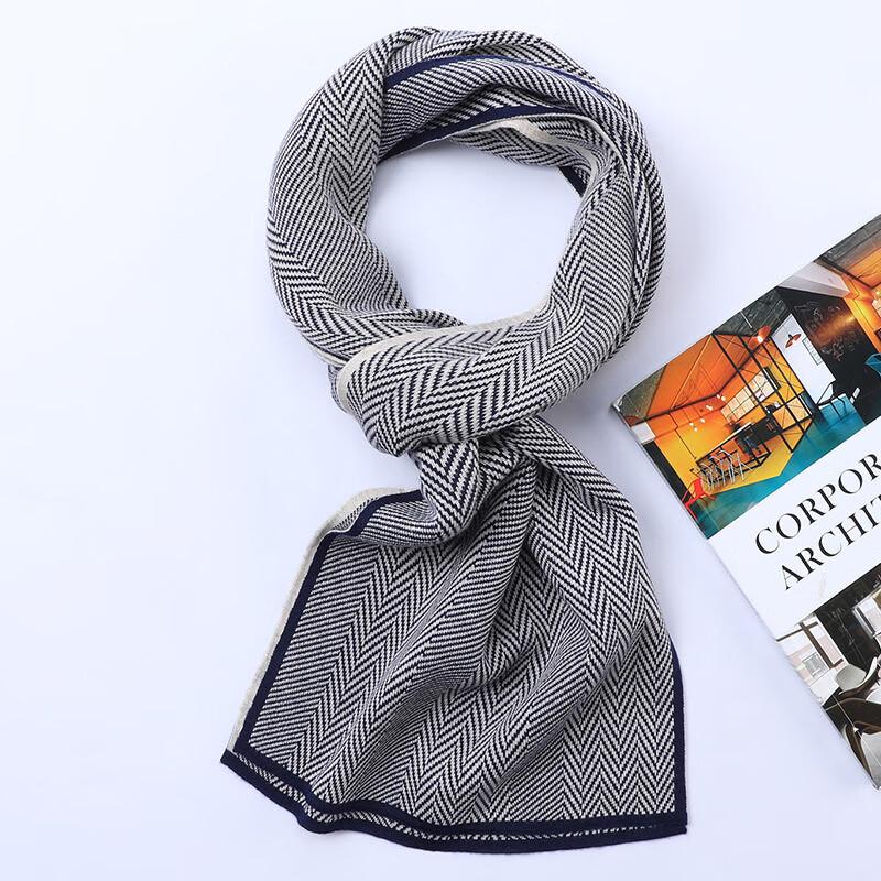 Hengyuanxiang 2024 Unisex Premium Wool Blend Striped Scarf