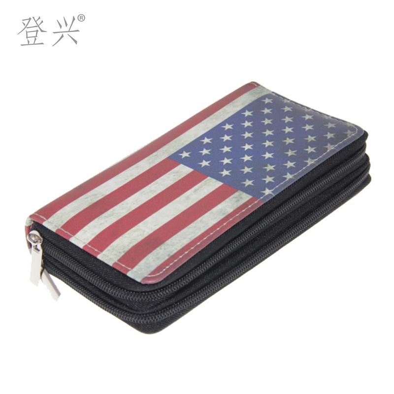 New PU Long Double Zipper Wallet, Card Bag Clutch Bag