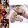 Womens Knitted Half Finger Gloves For Winter Warmth With Compatibility