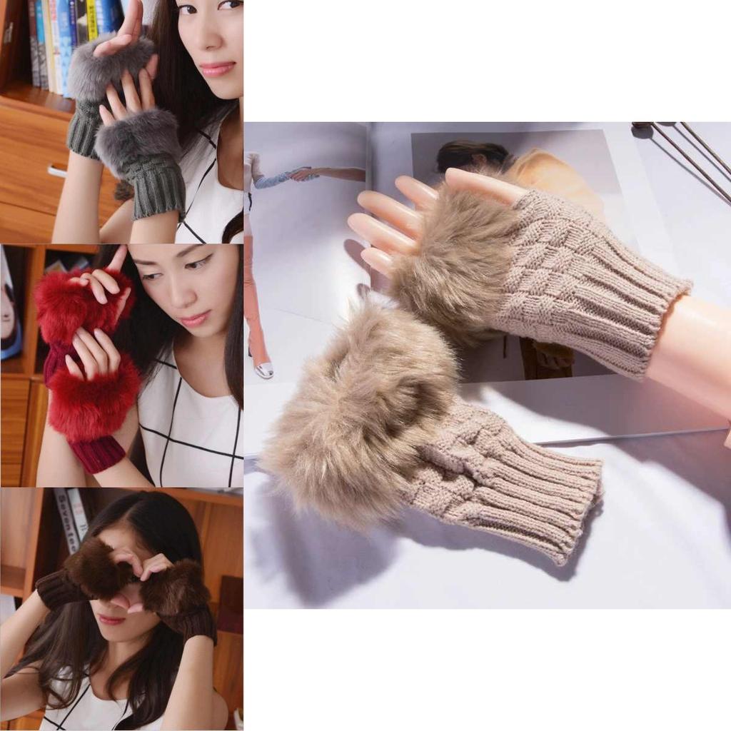 Womens Knitted Half Finger Gloves For Winter Warmth With Compatibility