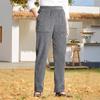 Corduroy Casual Pants Elastic Waist Women Long Pants with Pockets Solid Color Straight Leg Commuting Office Travel Slacks