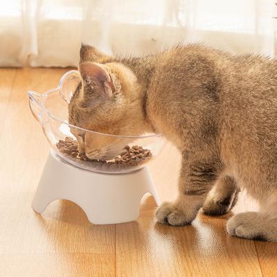 Productos de alimentación con base de soporte para gatos Comederos para perros Suministros para mascotas Cuencos antideslizantes para gatos Cuencos transparentes para comida y agua para mascotas